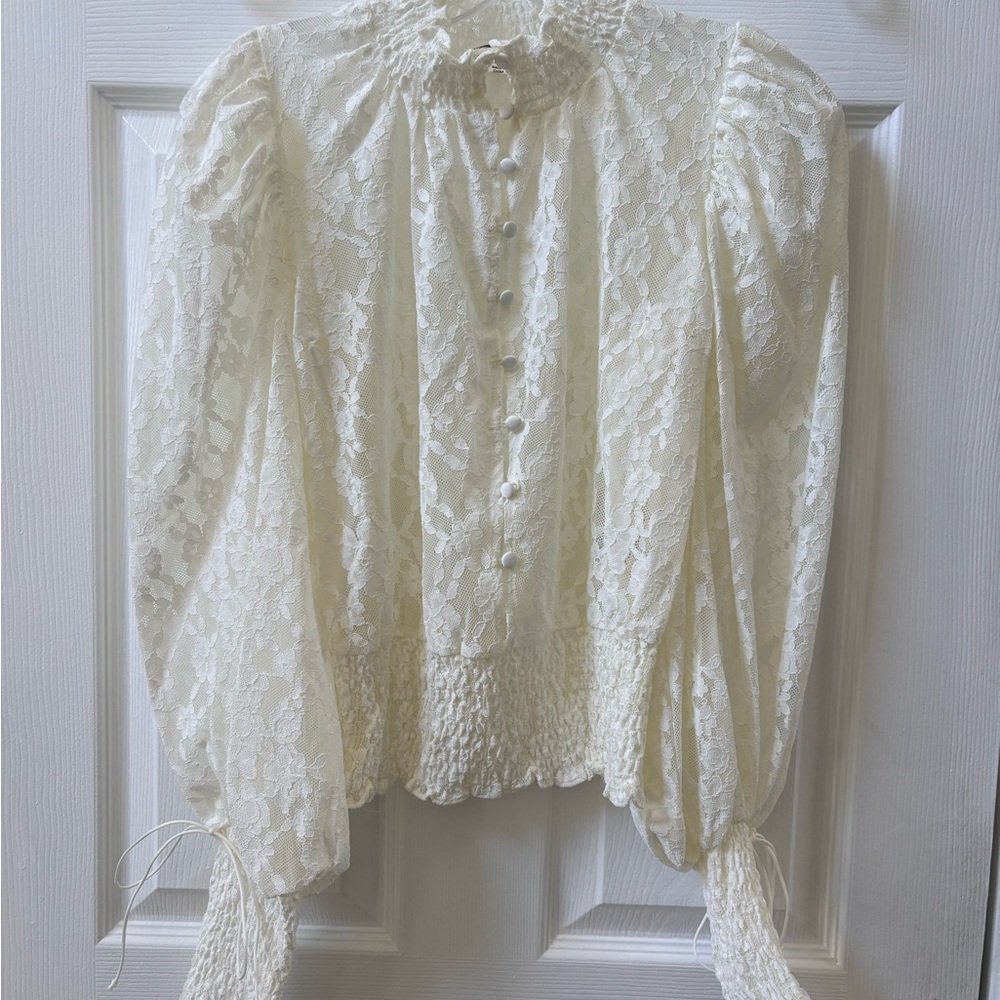 For Love And Lemons Lace Blouse - Cream